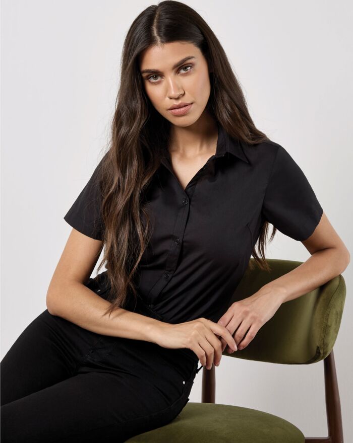 Tailored Fit Short Sleeve Poplin Shirt Thumbnail