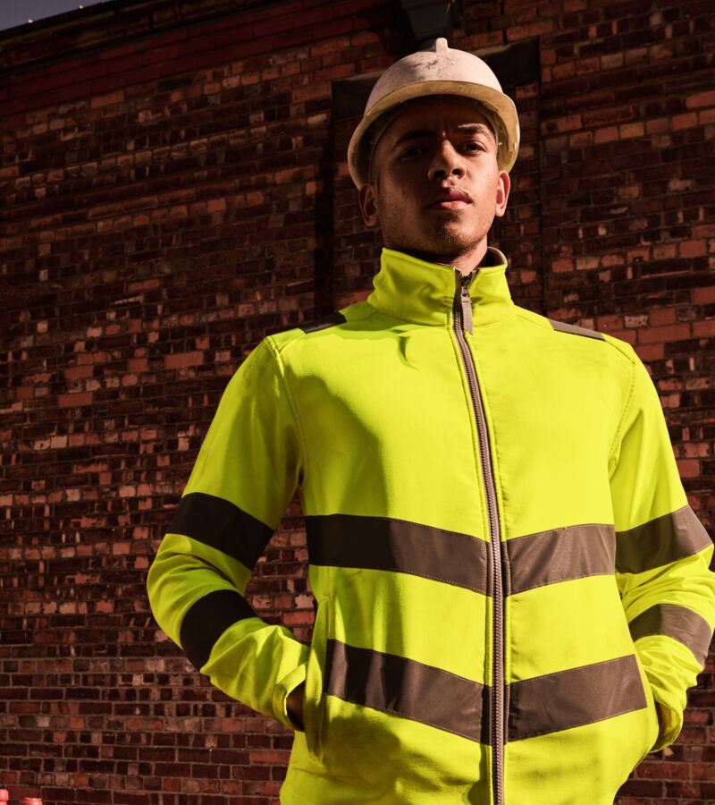 Hi-Vis Pro Contract Ablaze 2 Layer Softshell Jacket (Class 3) Thumbnail