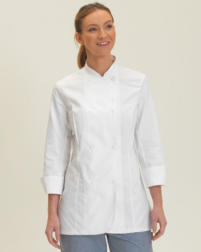 Ladies' Long Sleeve Fitted Chef's Jacket Thumbnail