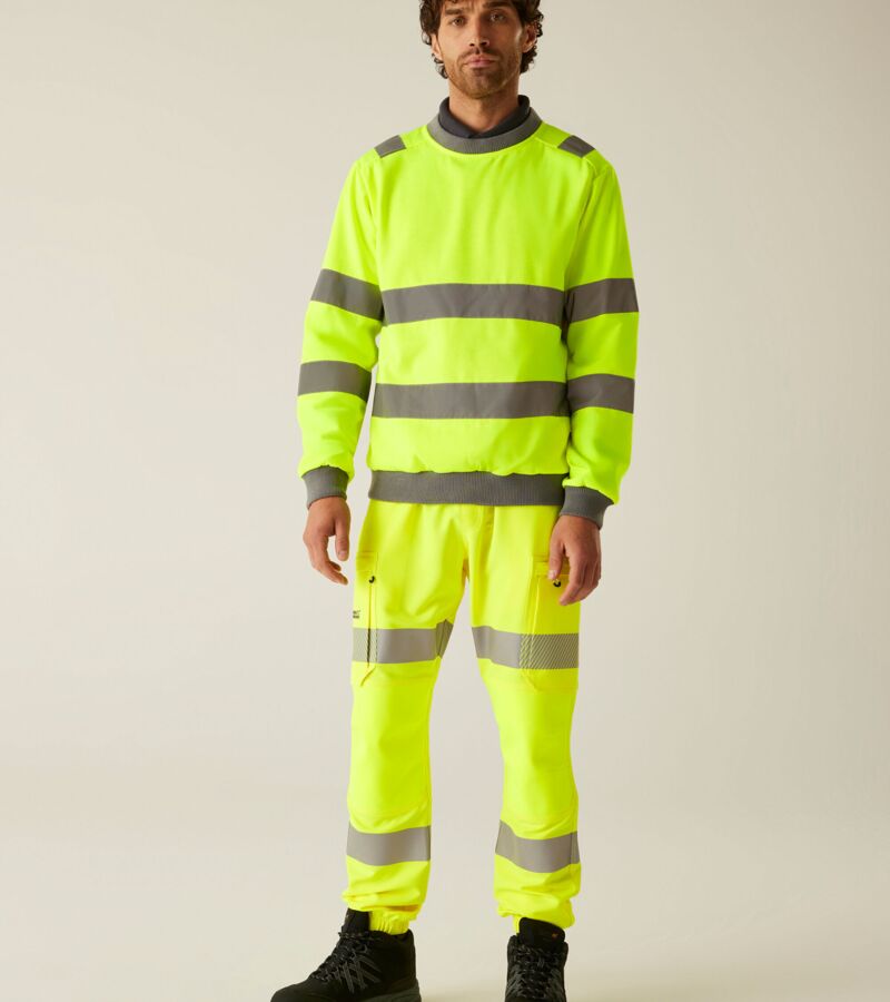 Hi-Vis Pro Contrast Crew Neck Sweatshirt Thumbnail