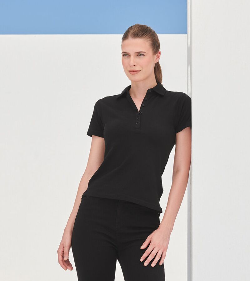 Women's short sleeve stretch polo Thumbnail
