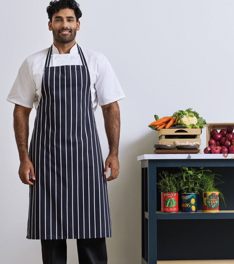 Striped bib apron Thumbnail