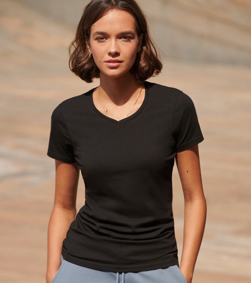 Feel good women's stretch v-neck t-shirt Thumbnail