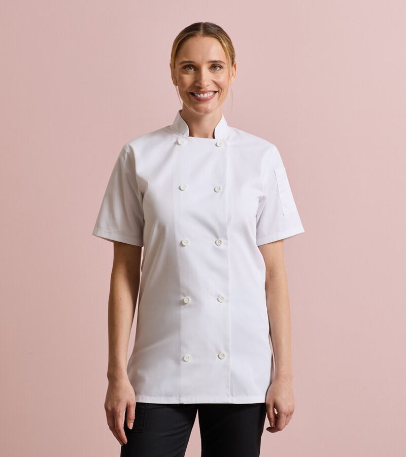 Women's short sleeve chef's jacket Thumbnail