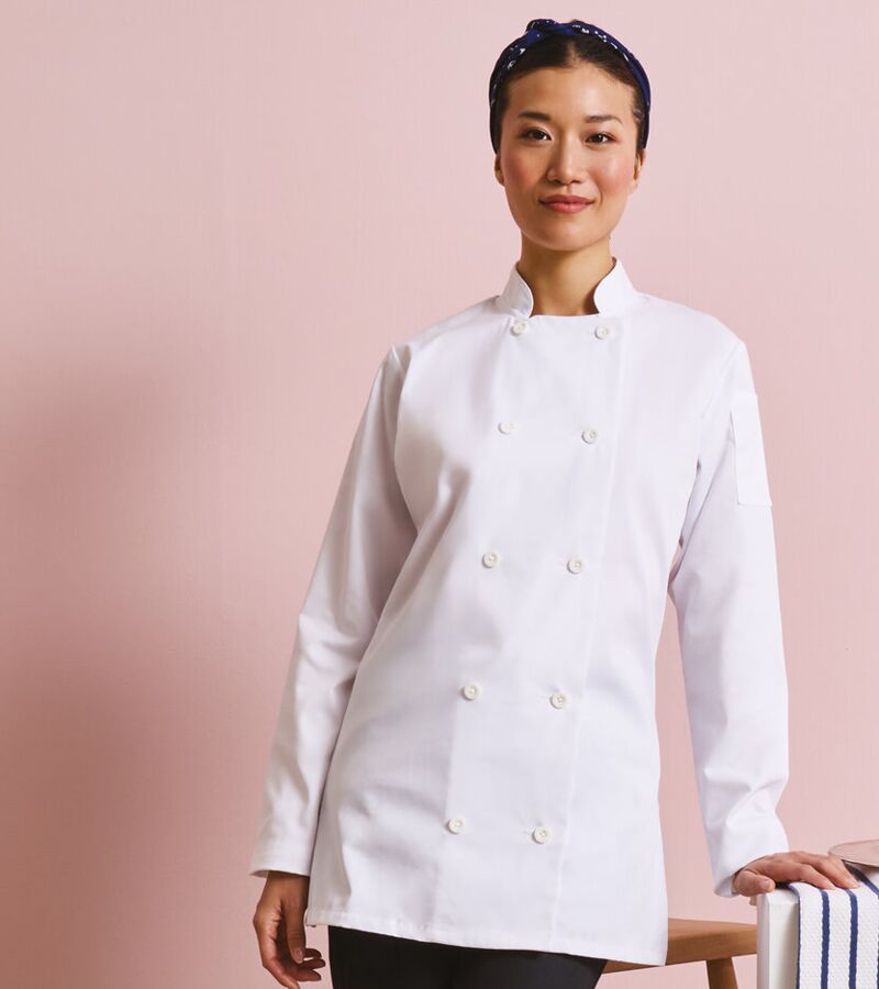 Women's long sleeve chef's jacket Thumbnail
