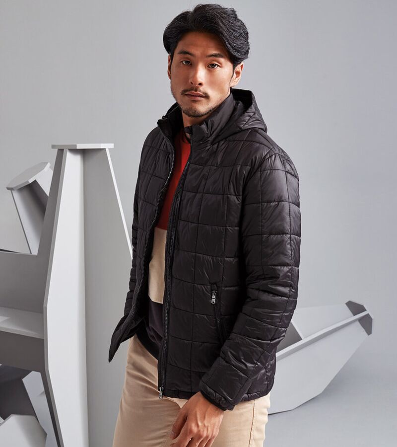 Box quilt hooded jacket Thumbnail