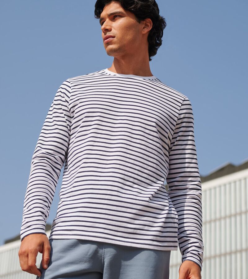 Unisex long-sleeved striped T Thumbnail