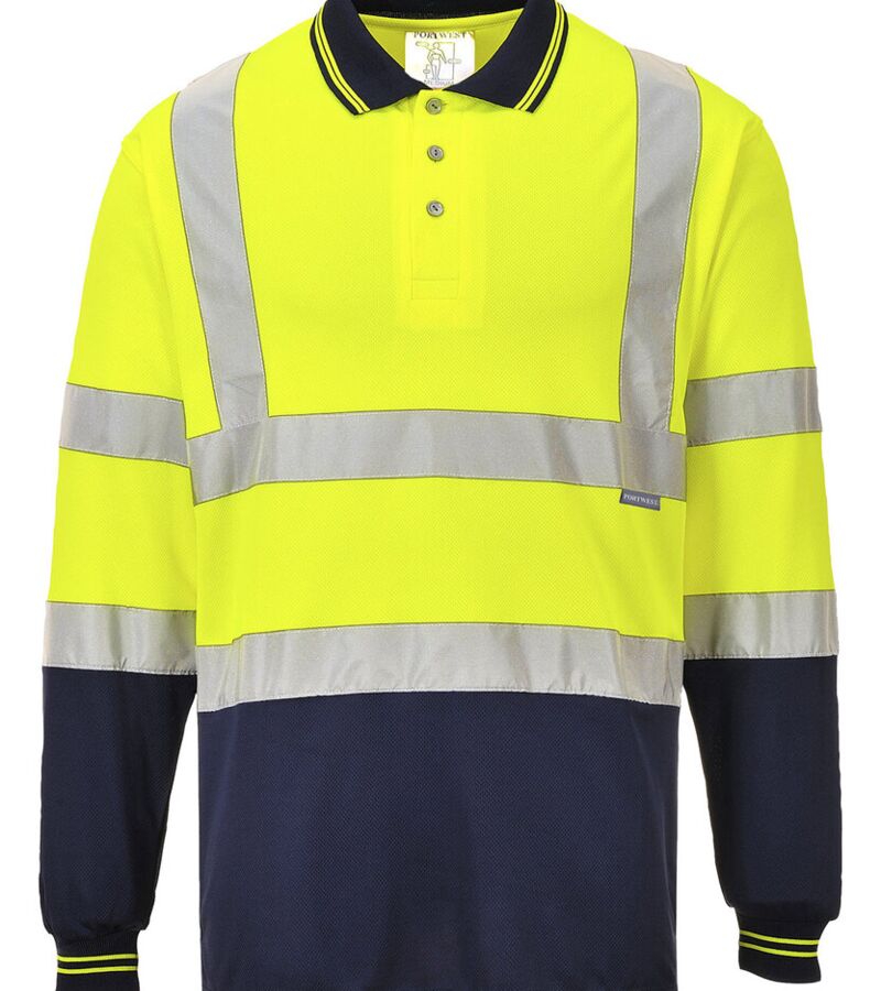 Two-tone long sleeve polo (S279) Thumbnail