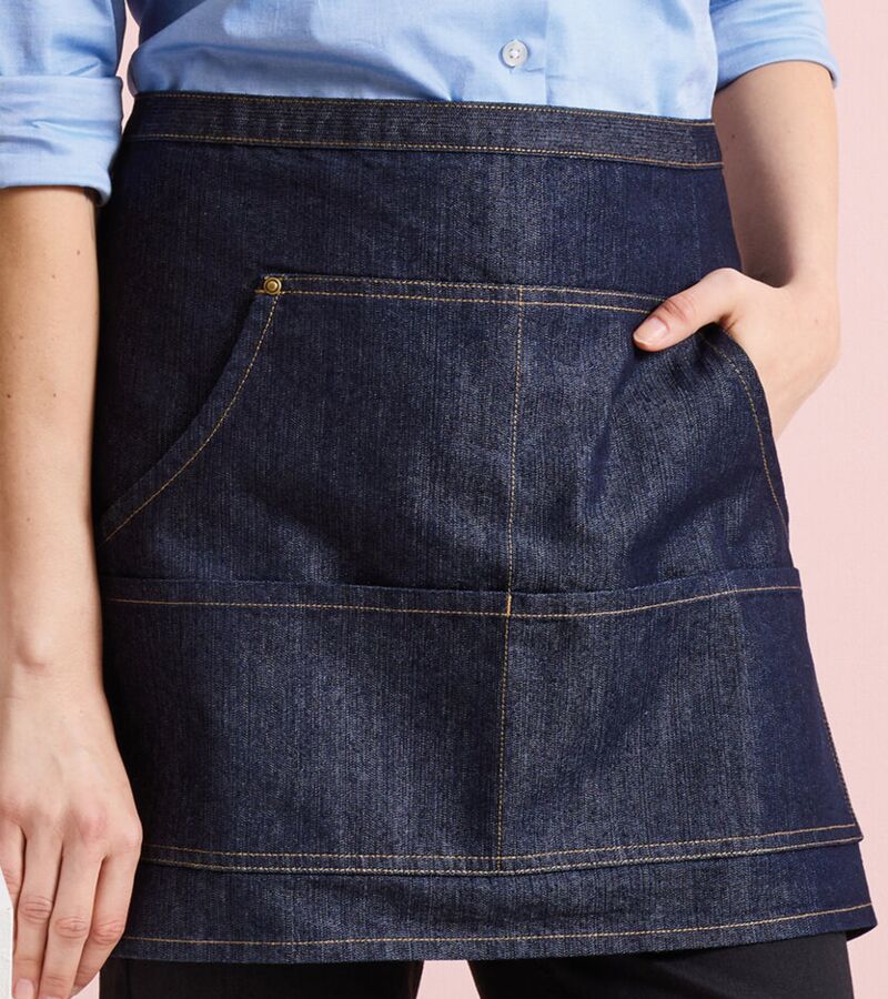 Jeans stitch denim waist apron Thumbnail