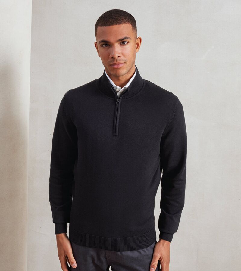 ¼ zip knitted sweater Thumbnail