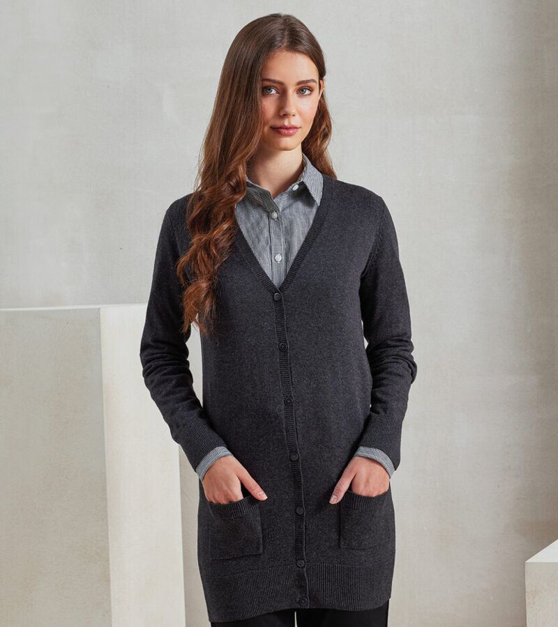 Women's longline knitted cardigan Thumbnail