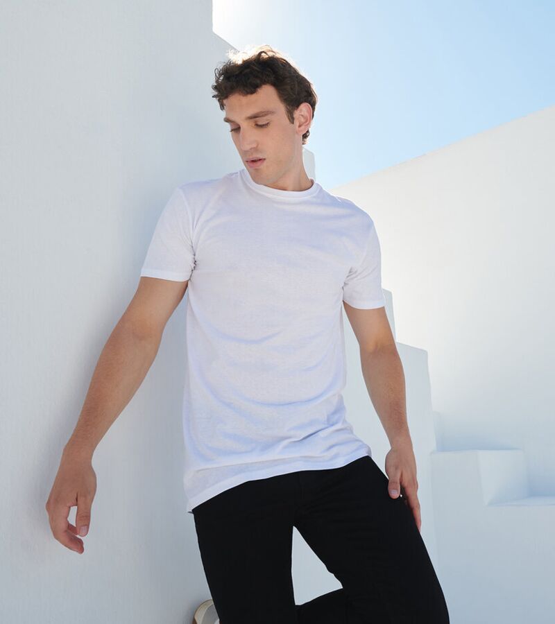 Longline t-shirt with dipped hem Thumbnail