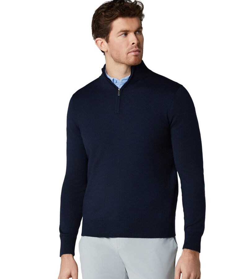 1/4-zip merino blend sweater Thumbnail
