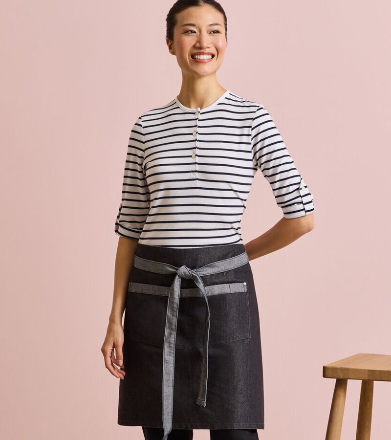 Domain contrast denim waist apron Thumbnail