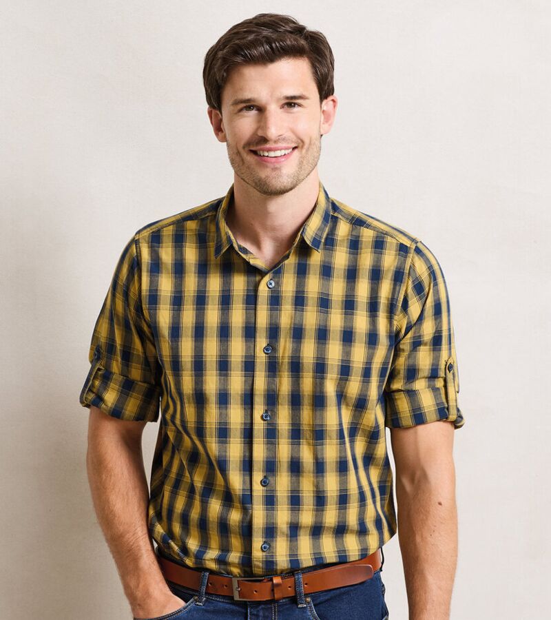 Mulligan check cotton long sleeve shirt Thumbnail