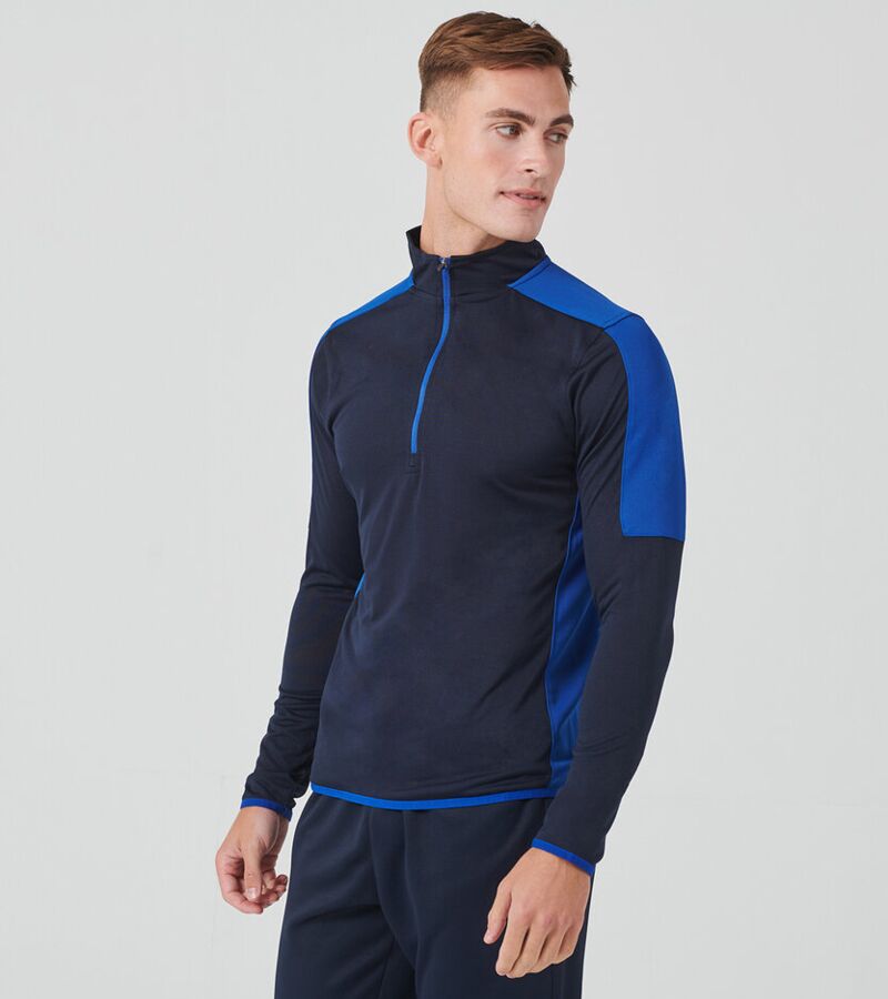 ¼ zip mid-layer with contrast panelling Thumbnail
