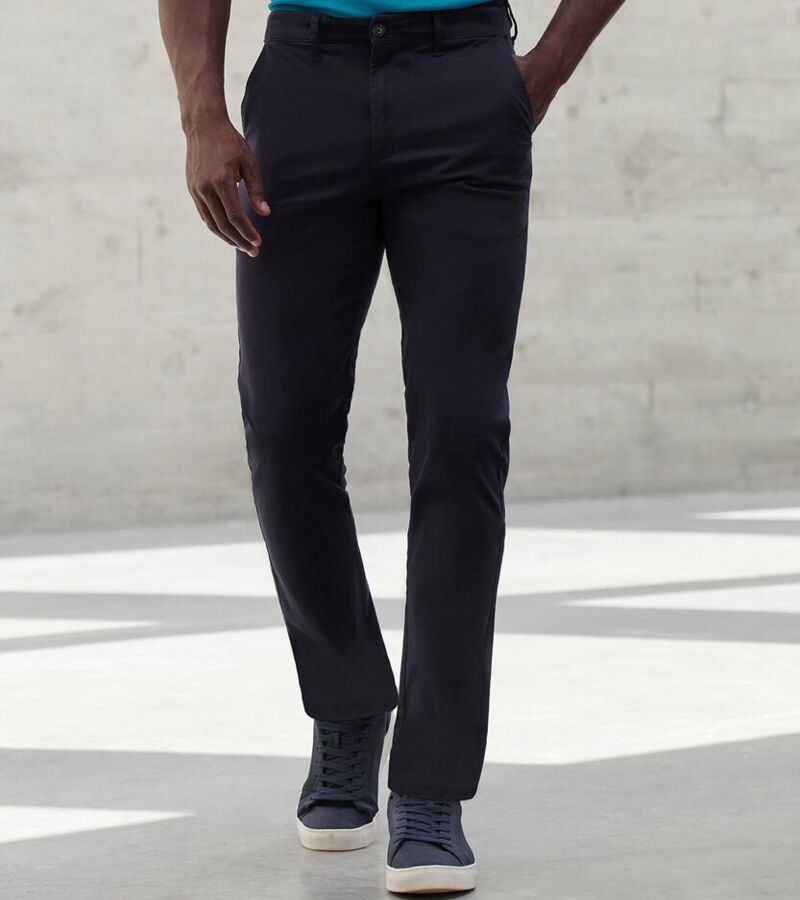 Stretch chinos with flex waistband Thumbnail
