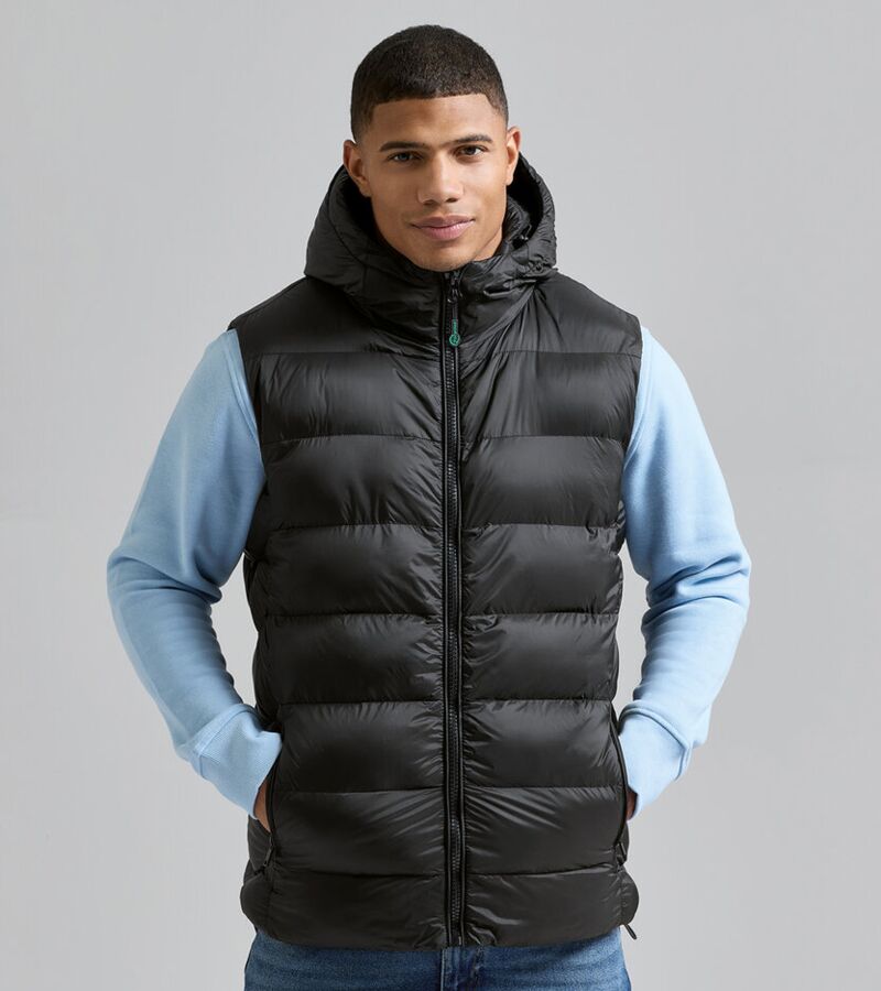 Solitude recycled hooded bodywarmer Thumbnail