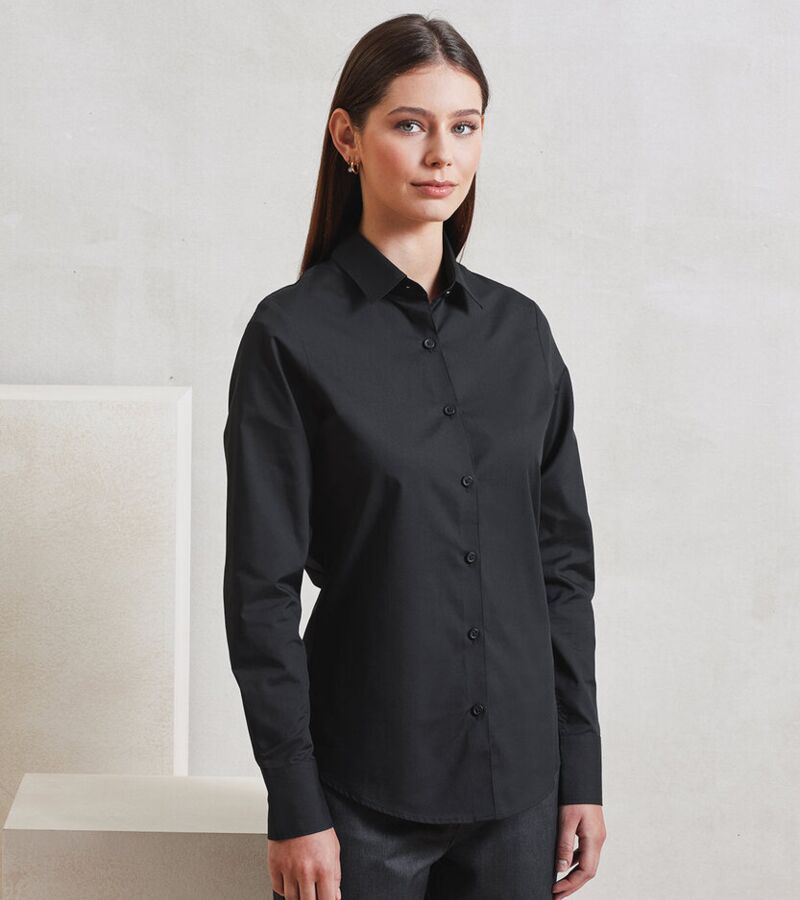 Women’s long sleeve ‘Recyclight’ poplin shirt Thumbnail