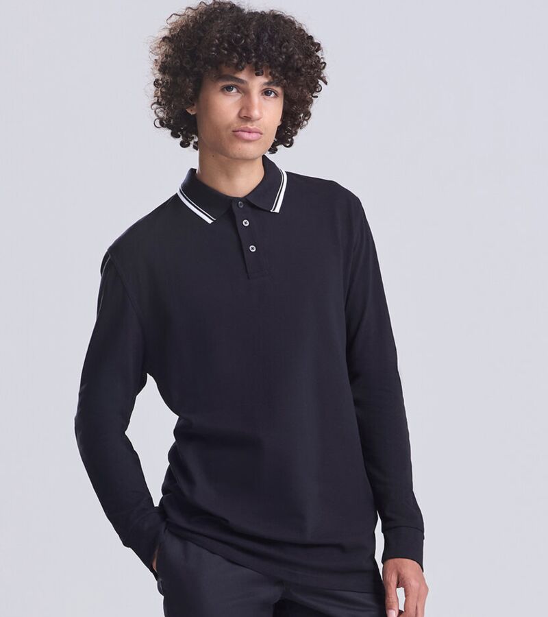Long sleeve tipped 100 polo Thumbnail