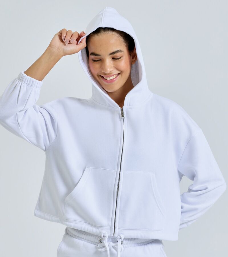 Women's TriDri® recycled cropped oversize full-zip hoodie Thumbnail