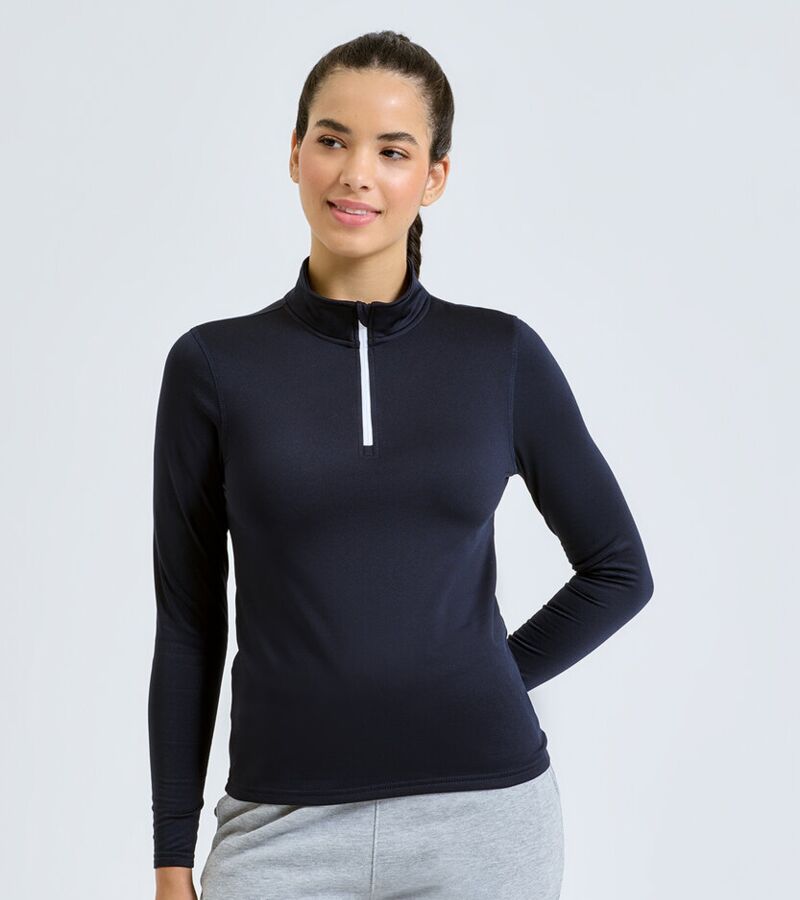 Women's TriDri® recycled long sleeve brushed back ¼ zip Thumbnail