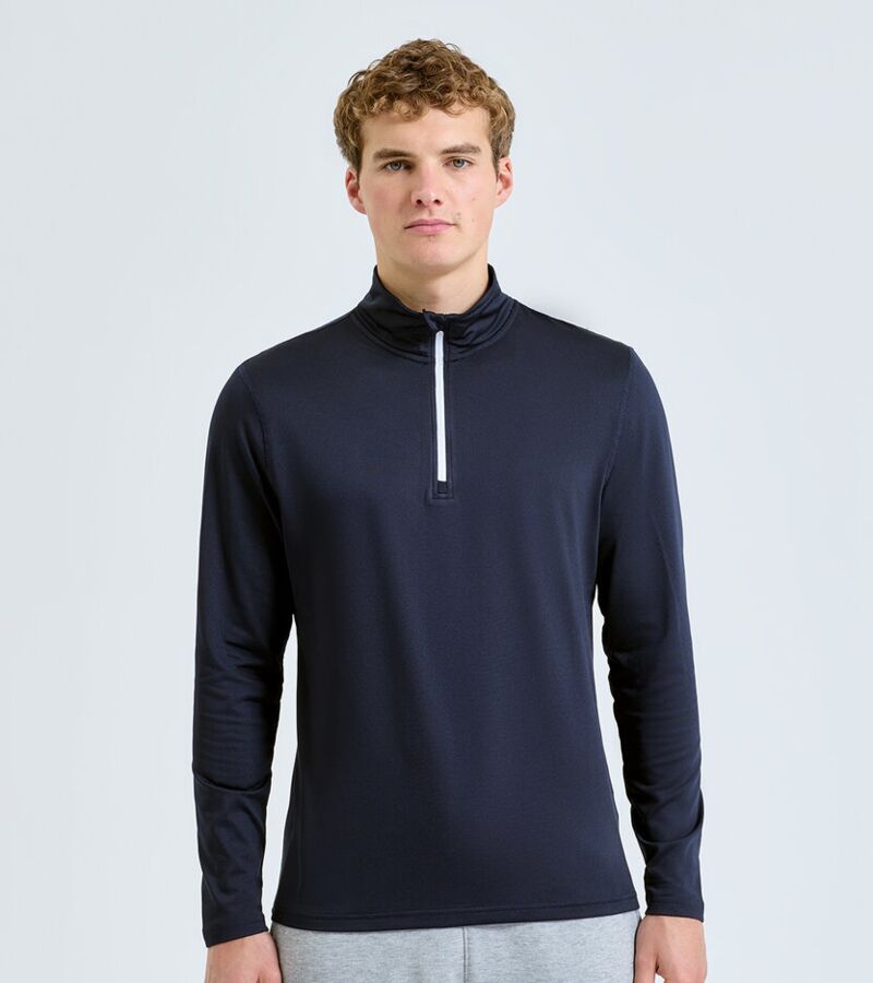 Men's TriDri® recycled long sleeve brushed back ¼ zip Thumbnail